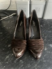 Audley genuine Brown leather heel shoes Size Uk 7