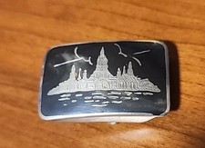 VINTAGE STERLING SILVER SIAM BELT BUCKLE CITY SCAPE SCENE SIGNED