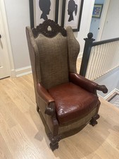 Antique Leather Accent Arm