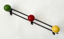 Original vintage row of 3 atomic Sputnik coat hooks pegs mid-century 60s French