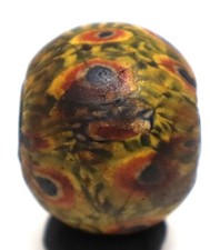 Very unique large ancient Roman mosaic glass bead