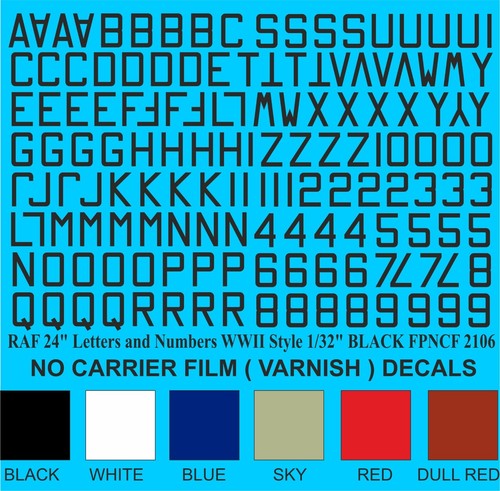 Raf letters numbers - 24",