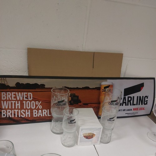 Carling pint glass beer mats - pint,