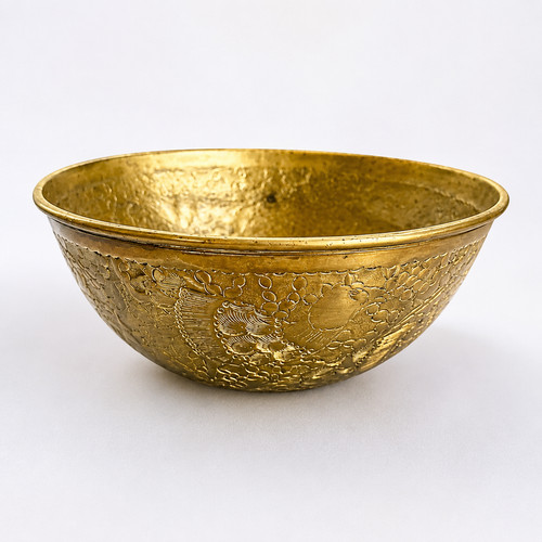 Antique asian brass - antique, repoussé