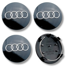 Alloy Wheel Centre Cap Hub x4 Compatible With Audi Black 68mm 8D0601170