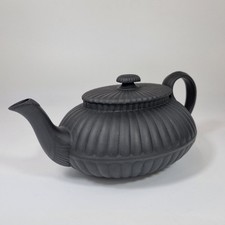 Vintage Wedgwood Style Black Basalt Teapot 24cm Long