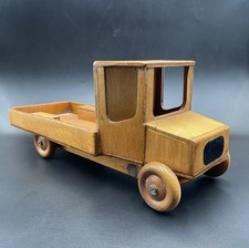 Vintage Hand Made Wooden Toy Truck Flatbed Folk Art Rare Item