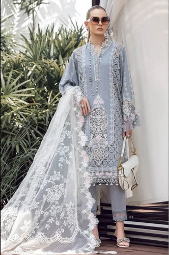 Maria embroidered lawn - embroidered,