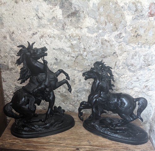 Pair cast spelter - pair, of