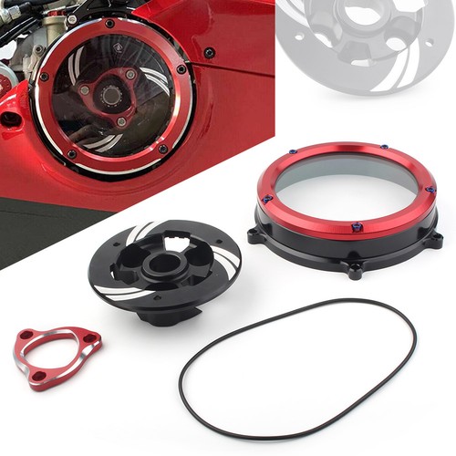 Red clear clutch - red,