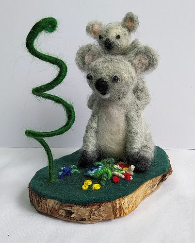 Needle felted koala bear - bear, &
