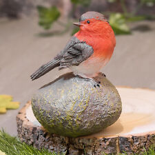 Garden Robin Bird Ornament On Perched  B Sculpture Robin Indoor Outdoor Patio