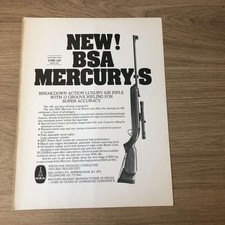 GUNS22 MAGAZINE ADVERT 12X9 BSA MERCURY-S LUXURY AIR RIFLE