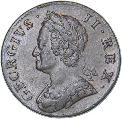 1753 halfpenny george ii - halfpenny,