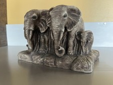 Vintage Huge Elephant Family Herd Candle Lava Safari Incredible Never Lit  RARE