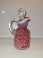 Fenton Vintage Cranberry Hobnail Oil /Cruet Bottle