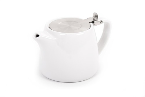 Stackable white ceramic - white, teapot