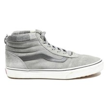 VANS Sk8-Hi Mens Lace-Up Trainers Grey Leather UK 8.5 Comfortable Casual