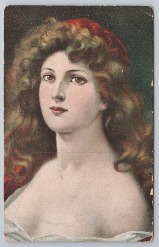 Glamour lady portrait red hair - red,