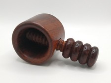 Vintage Wooden Nutcracker Screw Thread Hand Carved Cup Treen Seasonal
