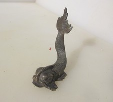 Victorian Brass Furniture Hardware Mount Old Koi Fish Georgian Antique 3.5"H