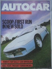 Autocar magazine 14 November 1984 featuring Panther Solo, Ford RS200, Citroen