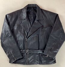 Vintage Leather Biker Jacket Motorcycle Jacket Black Size 54