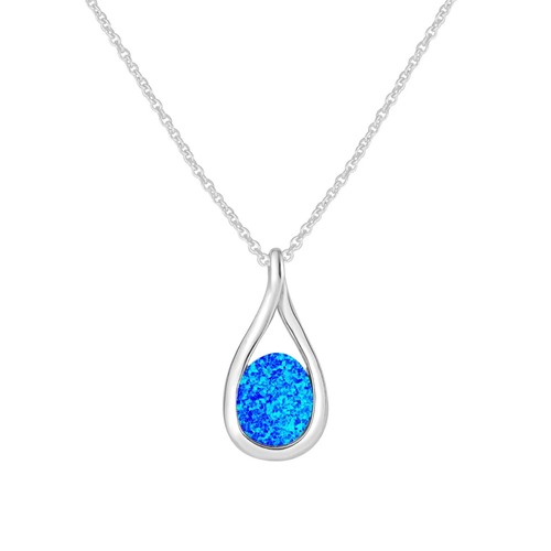 Blue opal elegant teardrop - blue,