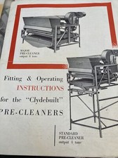 Vintage Innes Walker Of Paisley Grain  Pre-Cleaner Operating  Instructions 1967