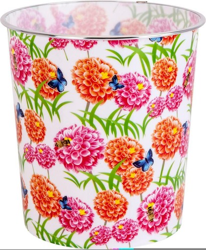 Waste paper dust bin round - paper,