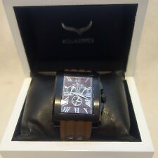AQUASWISS Men's WATCH Chronograph brown bend black Case  NEW $1600