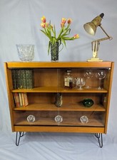 Mid Century Teak Bookcase/Display Case Glass fronted - & excellent room divider