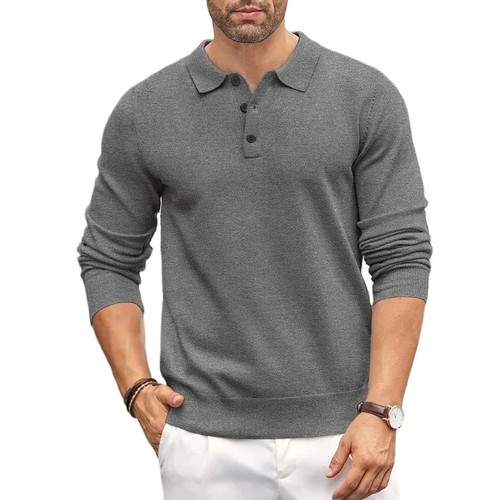 Men polo sweater - sweater, button