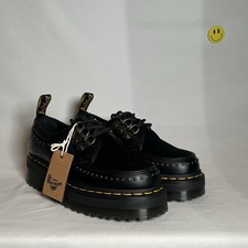Dr. Martens Ramsey Quad 3i Creepers – Black Smooth + Hair-On — UK 5 EU 38 