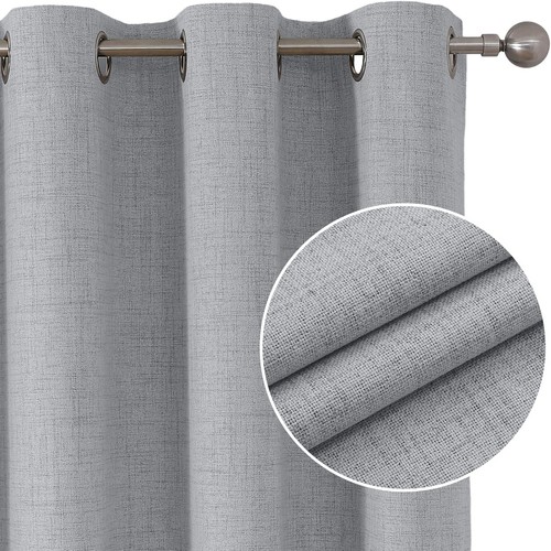 Blackout linen curtain eyelet - blackout,