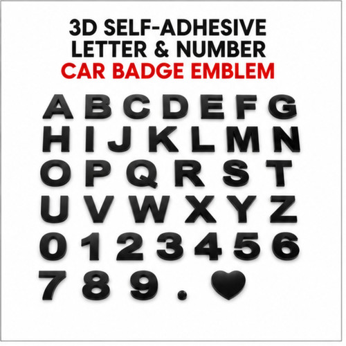 Black self adhesive letter - black, self-adhesive