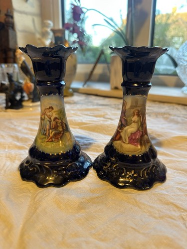 Pair vintage cobalt blue - pair,