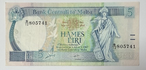 Malta 1989 liri banknote - 1989,