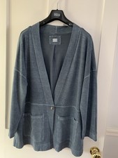 POETRY Teal Blue Hemp & Cotton Lined Cardigan Jacket BNWOT size 16