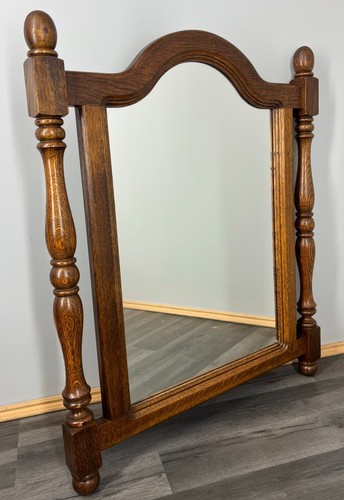 Vintage solid oak wall mirror - vintage,