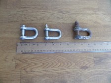 3 x Large D shackles - 2 Stainless Steel