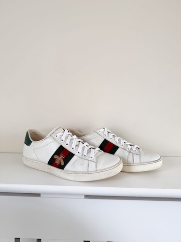 Gucci ace leather embroidered - gucci,