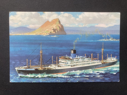 Vintage blue funnel postcard - vintage, postcard-