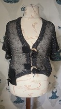 funky black mesh large button