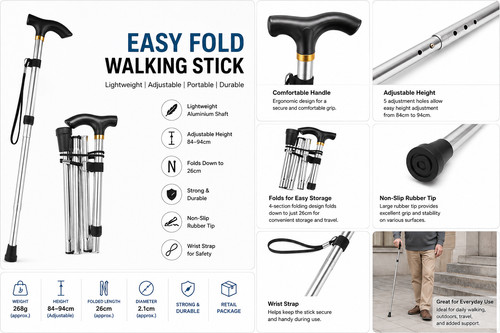 Folding walking stick - walking,