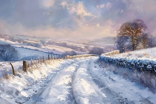 Yorkshire dales winter - winter, canvas