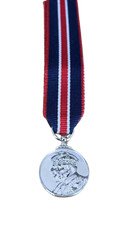 OFFICIAL KING CHARLES III CORONATION MINIATURE FULL SIZE MEDAL, RIBBON BARS NEW