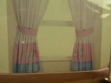 NEXT Pink Fully Lined Nursery Curtains & Tie backs,  Pretty Patch, 53 X 54" NEW.