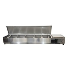 Prep Fridge Countertop SS Lid 8x 1/4 GN Pizza Salad Topper Chiller Diaminox V...