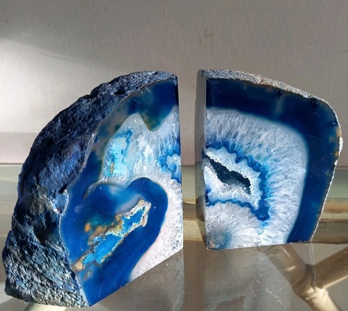 Natural blue agate quartz - natural,